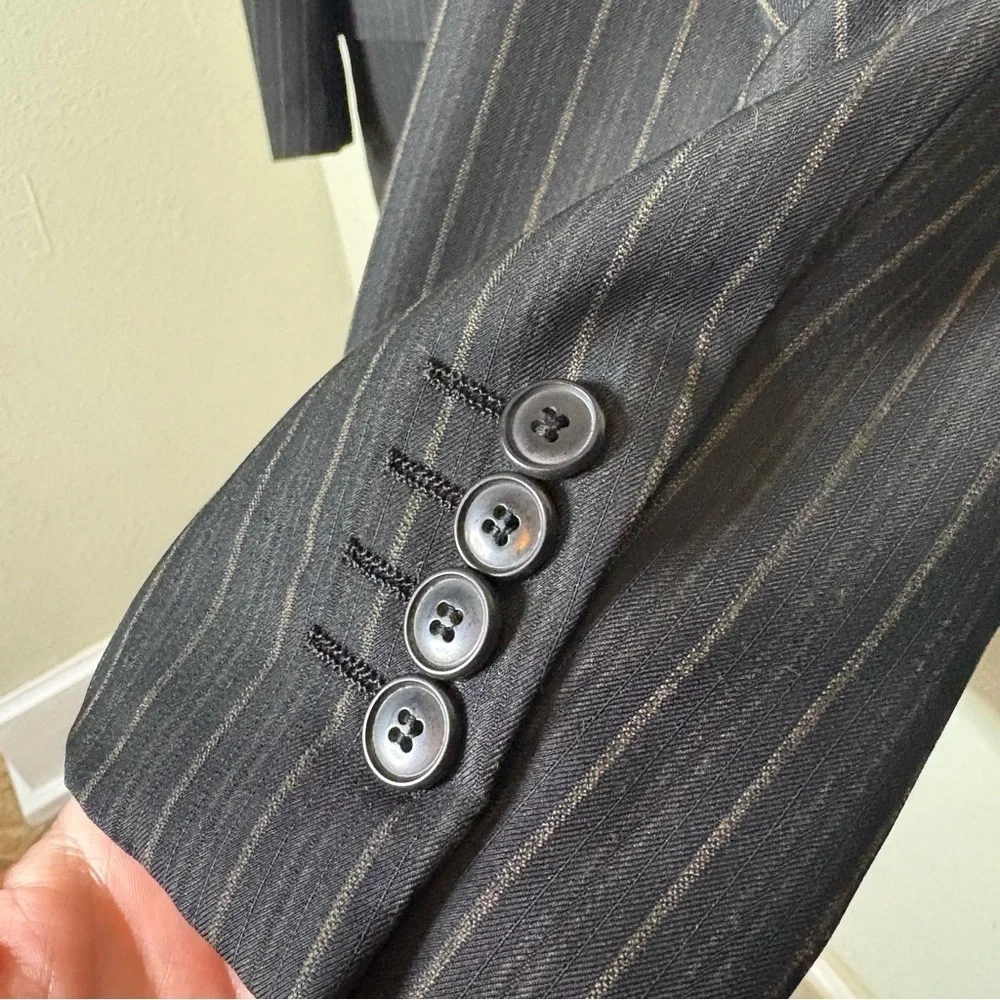 Giorgio Ferraro Classic Black Pinstripe Men's Blazer Size 44R